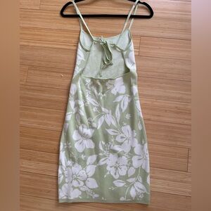 Abercrombie & Fitch Jacquard Open Back Mini Dress Green Floral - Size S NWOT